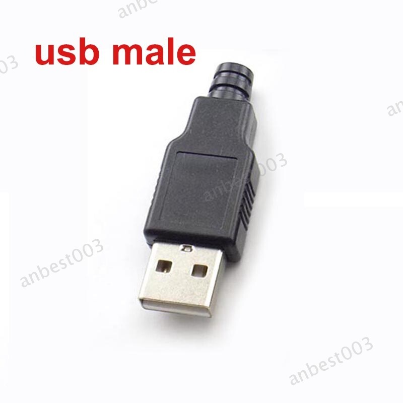 Type A Male USB Female 4 Pin Plug Socket Connector With Plastic Cover DIY