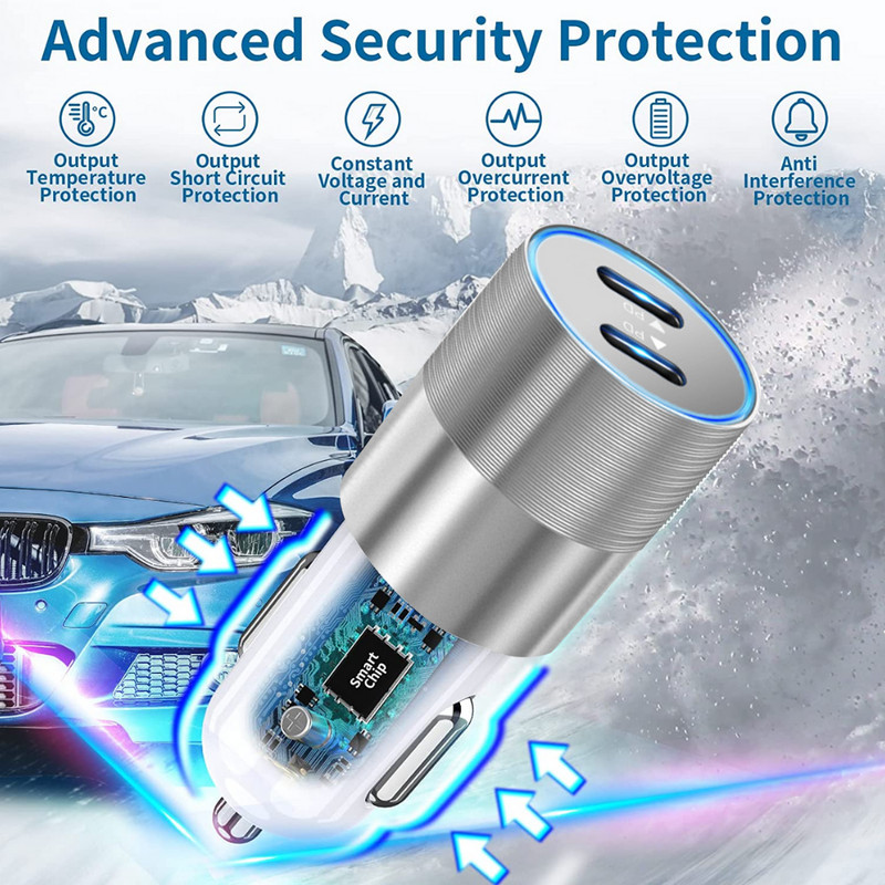 Universal Fast Car Charger Adapter 40W PD Type C Cable Cord For iPhone New Hot gallery
