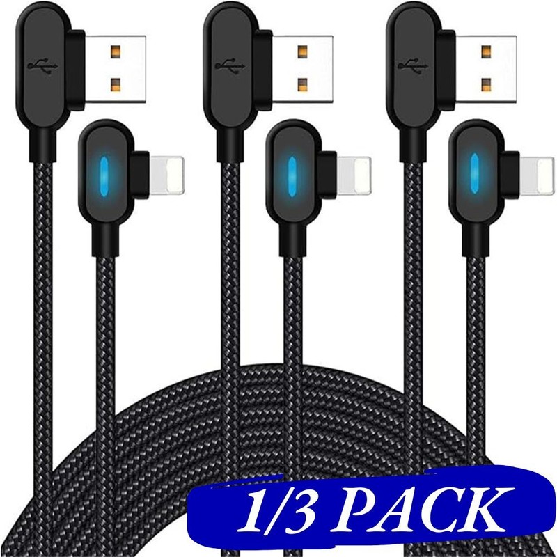 90° Right Angle Fast Charging Cord USB Charger Cable For iPhone 12 13 14 Pro Max
