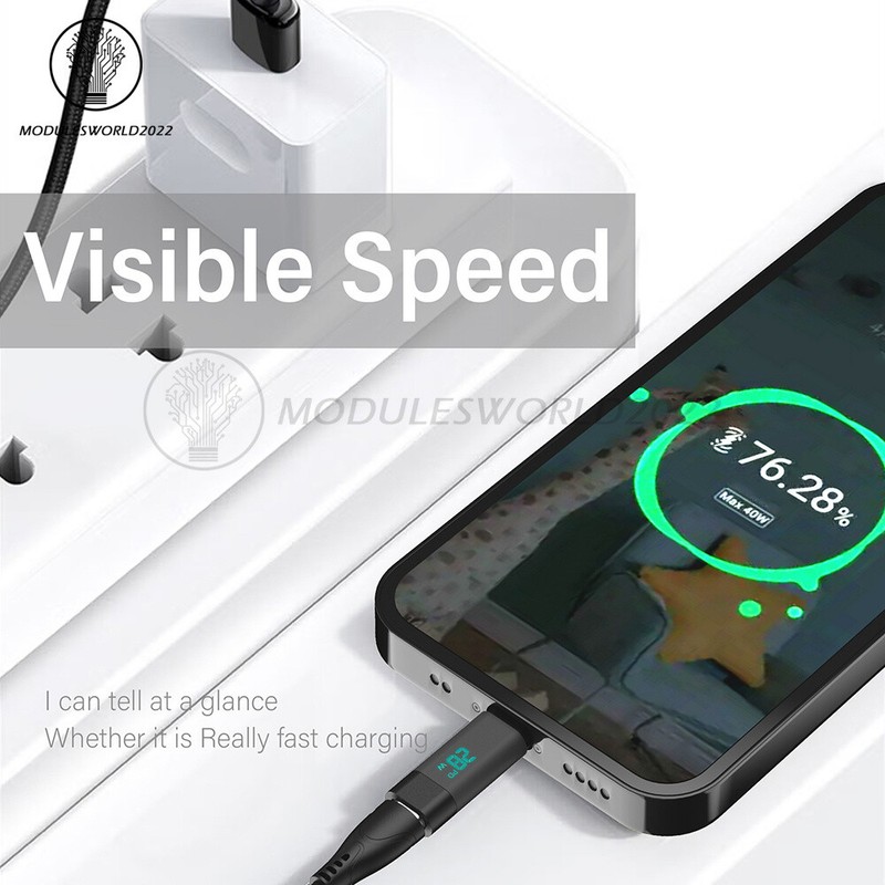 99W Power Digital Display Converter Type-C Male to Female Adapter Fast Charging gallery