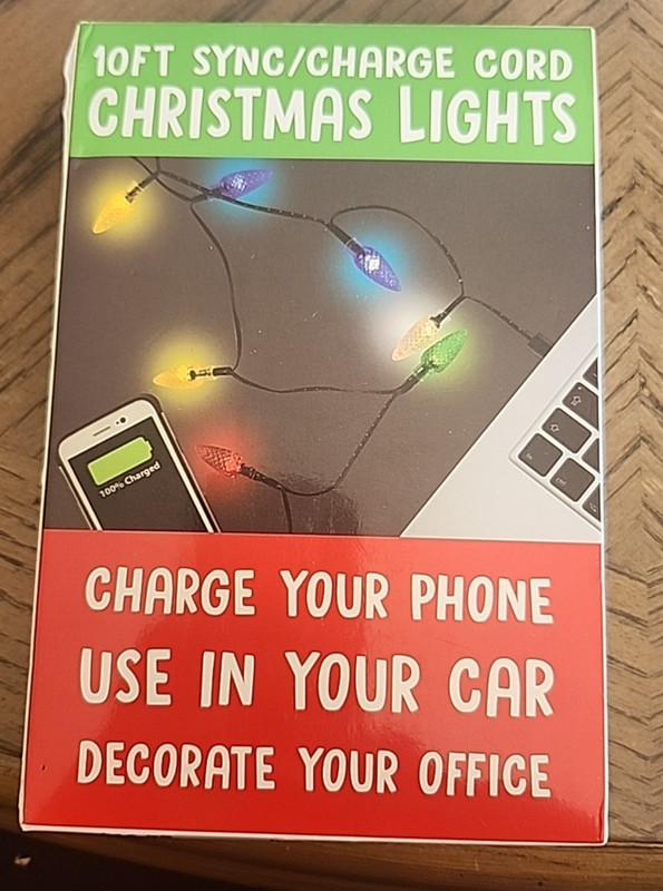 Holiday Christmas Lights Sync & Charge Cable, 10 Feet, Works With All Phones