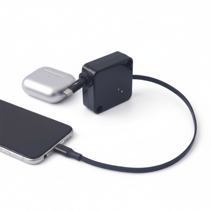 One Hand Operated Retractable Type C Cable 100W Quick Charge High Speed Data gallery