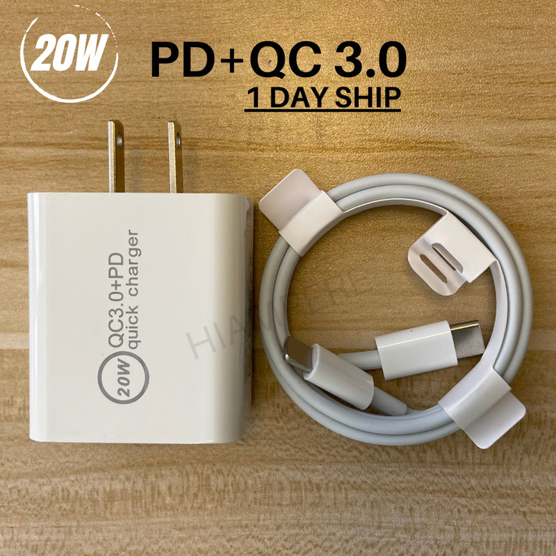 Type C 20W PD Fast Charger Adapter USB C To iPhone Cable For iPhone 14/13/12/11 gallery