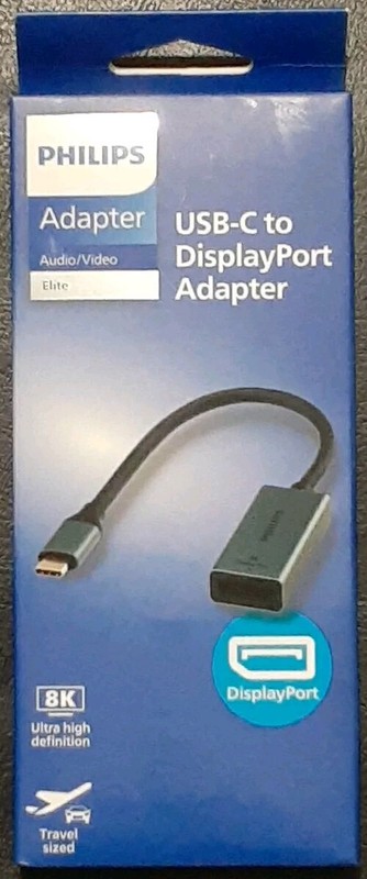 Philips Elite 8K USB-C to Display Port Adapter Ultra HD! New Factory Sealed!