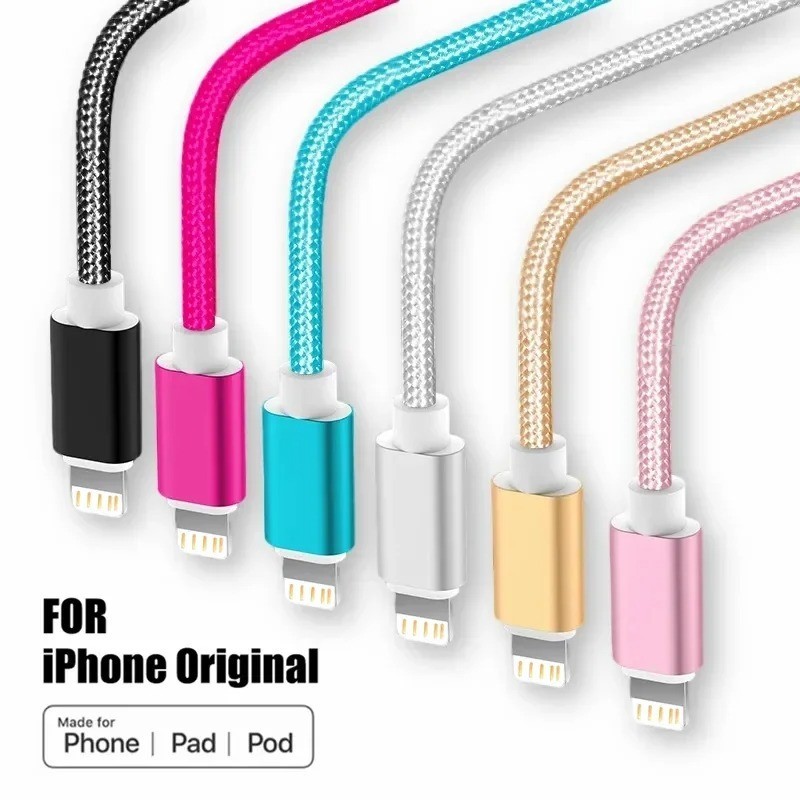 Metal Nylon Braided USB Charging Cable for iPhone Fast Data Sync Cord 3A gallery