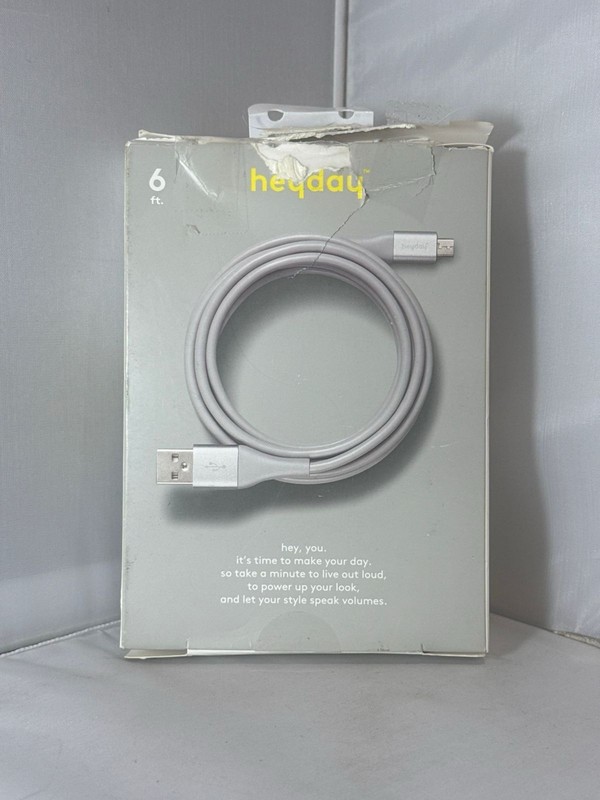 6' Micro-USB to USB-A Round Cable Cool Gray/Silver gallery