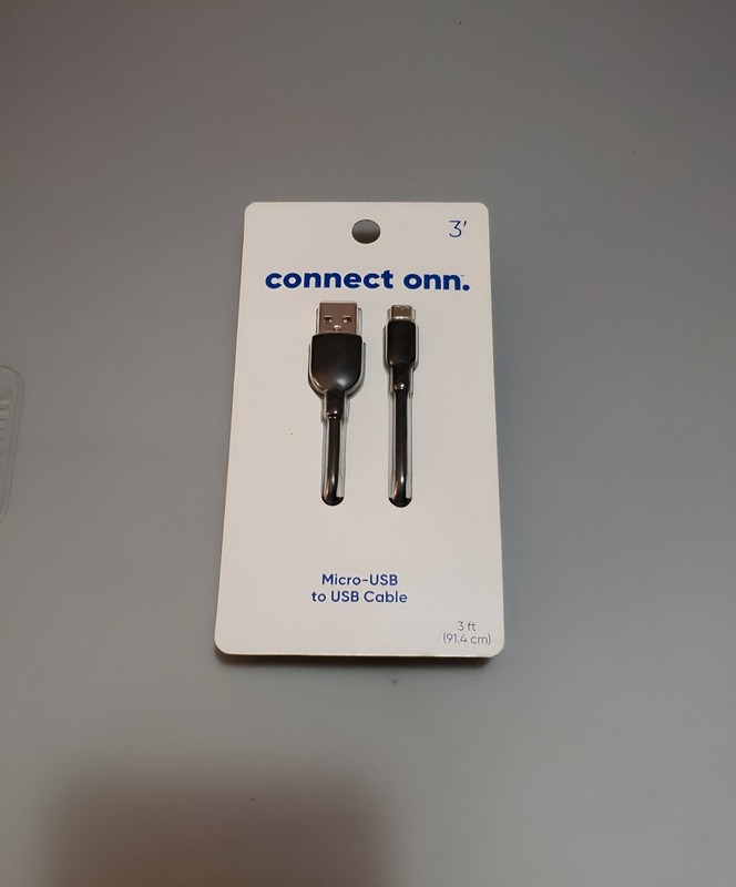Connect Onn Micro-USB to USB Cable NEW