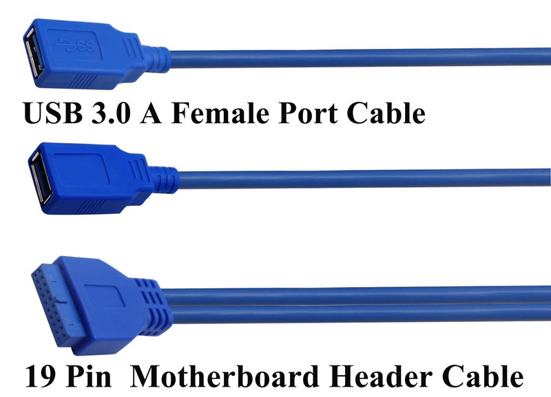 30cm Dual Port USB 3.0 A Female To 20Pin Female Motherboard Y Splitter Cable gallery