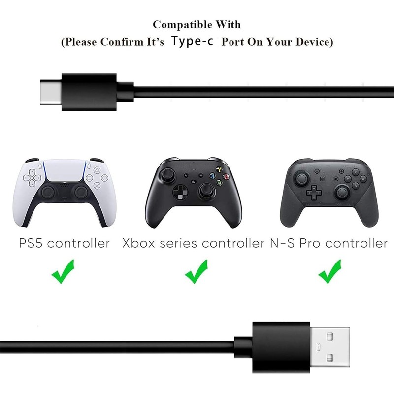 Durable USB Type C Cable - 2 Pack 10FT for Switch Controller gallery