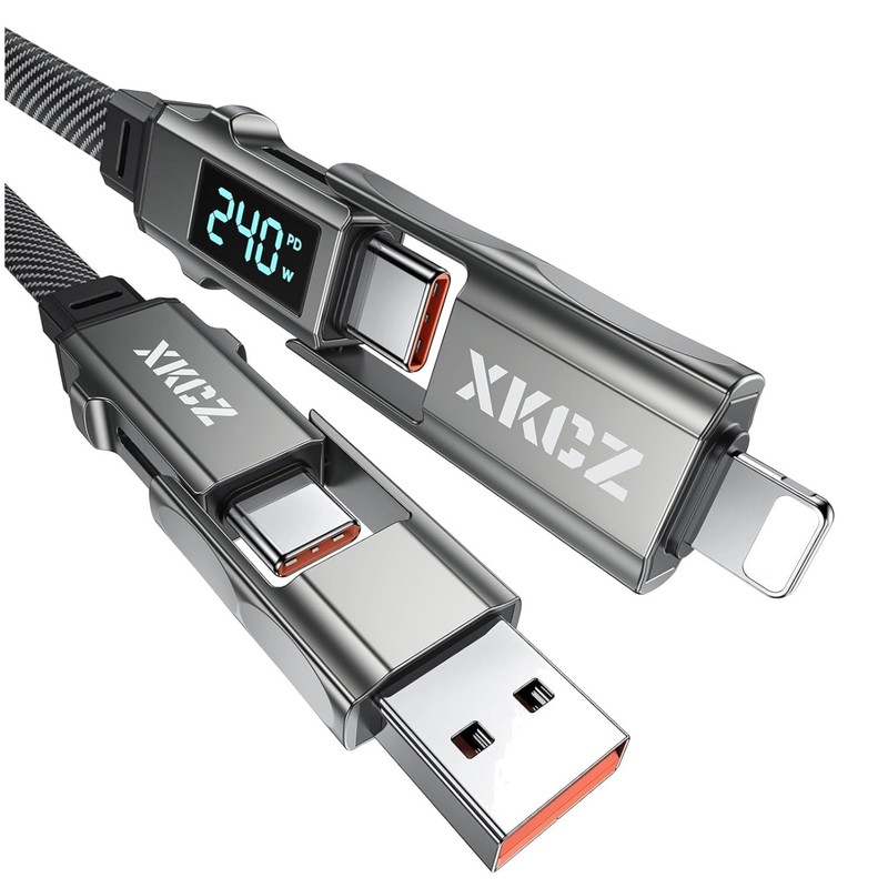 4-in-1 USB C Cable with Wattage Display, 240W Fast Charge