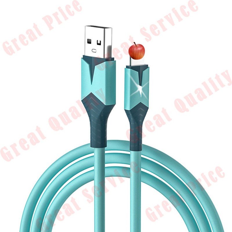 1M 2M Liquid Silicone Fast Charging Data SYNC Charger Cable Cord For iPhone