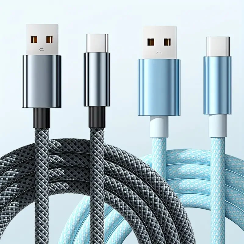 100W 6A Fast Charging Data Cord USB To Type C Aluminum Alloy Nylon Braided For S gallery