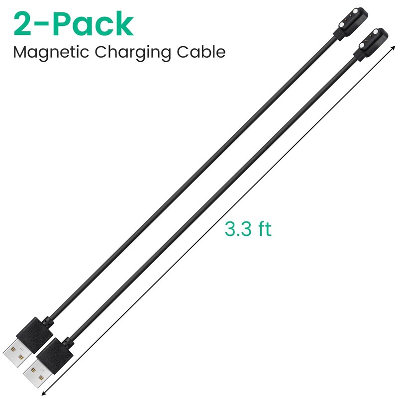 2-Pack Magnetic Charger for DINJOO Dog Bark Collar, USB 2-PACK, Black gallery