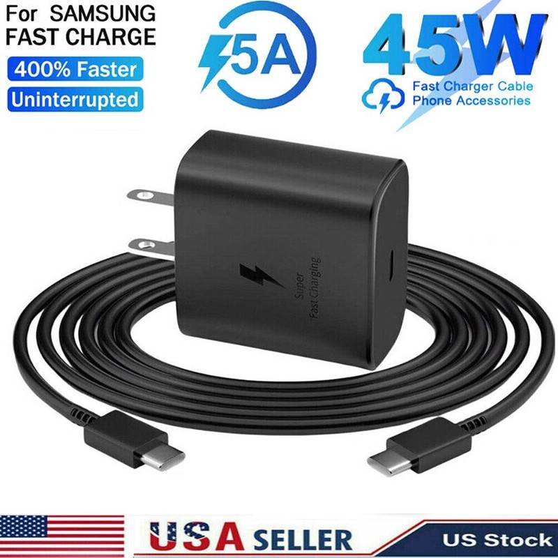 45W Type USB-C Super Fast Wall Charger+ 6ft Cable for Samsung Galaxy S24 S23 S22 gallery