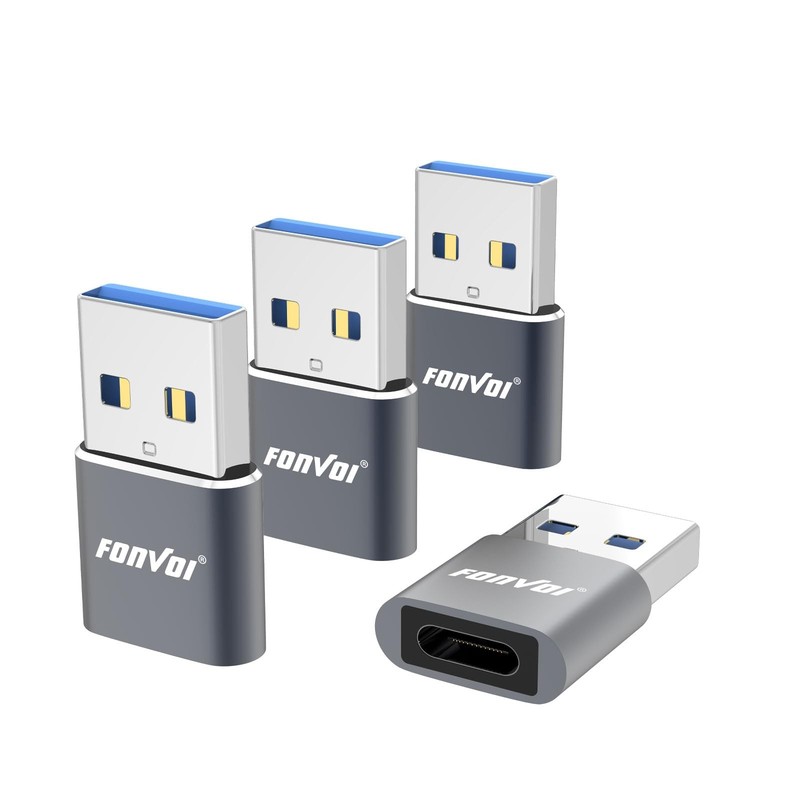 USB To USB C Adapter 4 Pack USB C Female To A Male Charger Converter Type C
