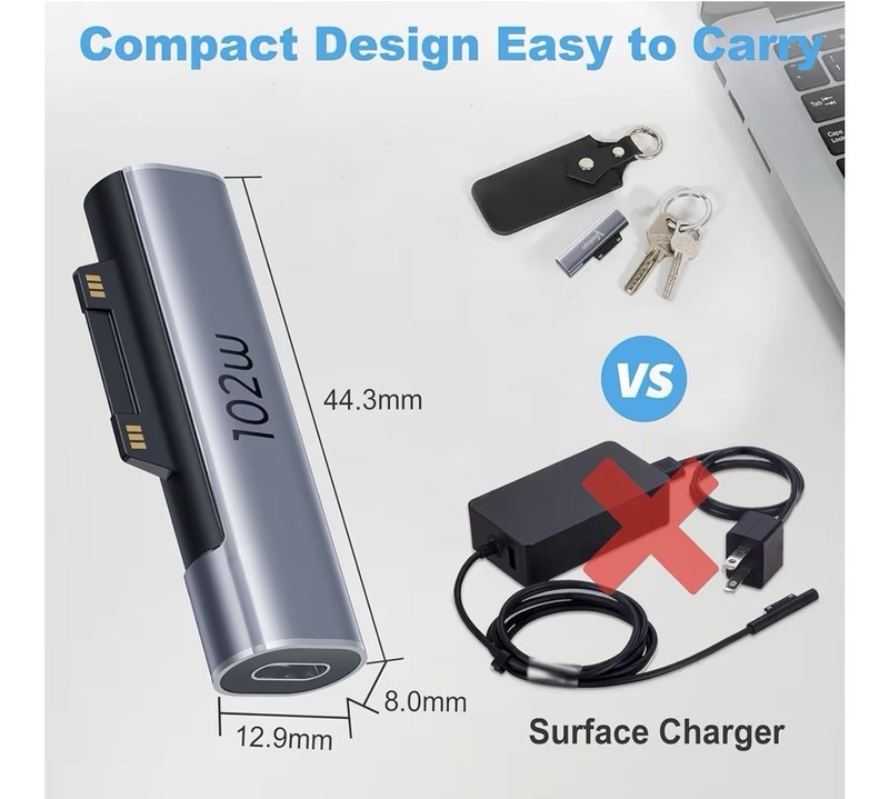 Surface Connector USB C Charging Adapter 1Pack 15V 102W Magnetic Type C~Surface gallery
