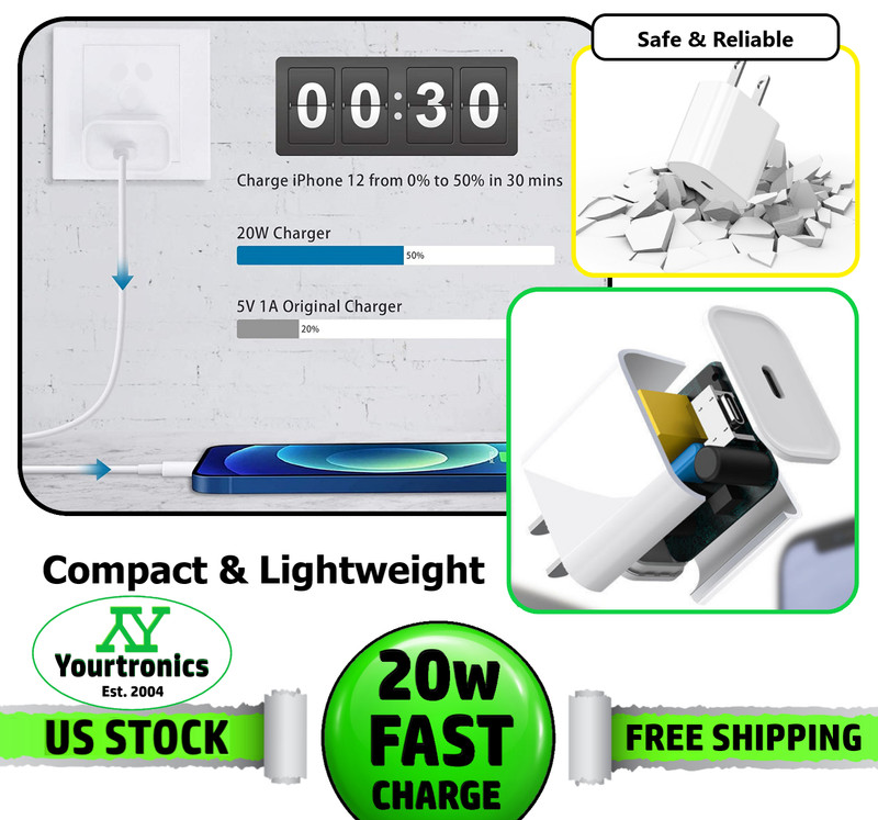 Fast Charger Type C Wall Charger For iPhone 14 13 12 11 X XS XR Bulk Wholesale gallery