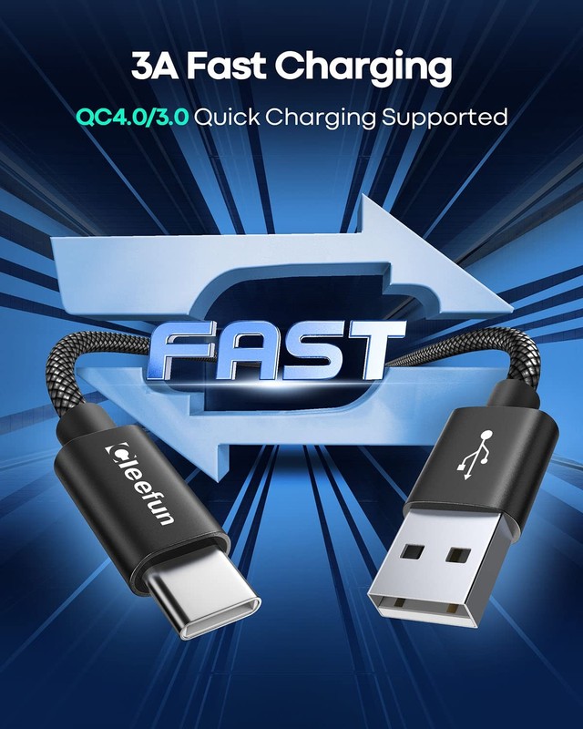 5 Pack 3ft USB C Cable A to Type C Charger Cord Fast Charging Braided Black gallery