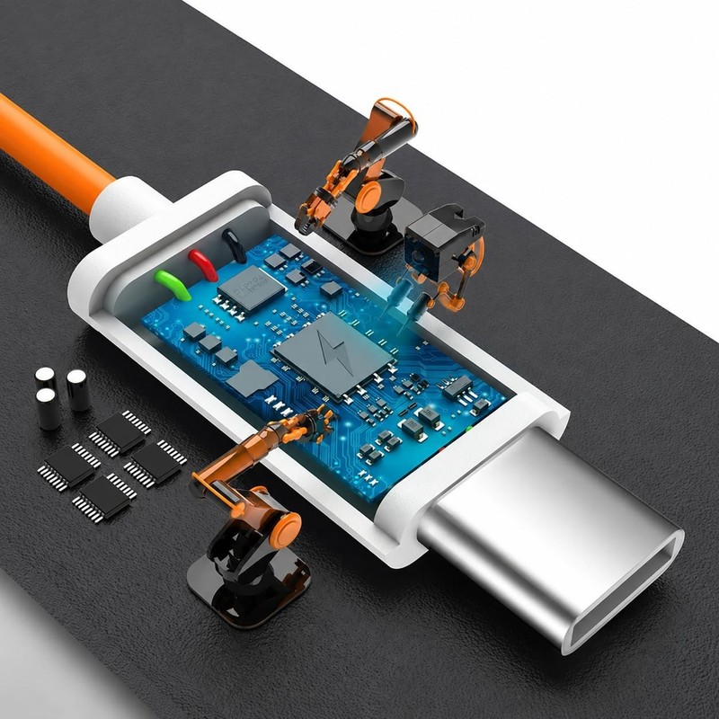 3.3FT long Orange Car Carplay Cable for iPhone 17/16/15, USB A to USB C gallery