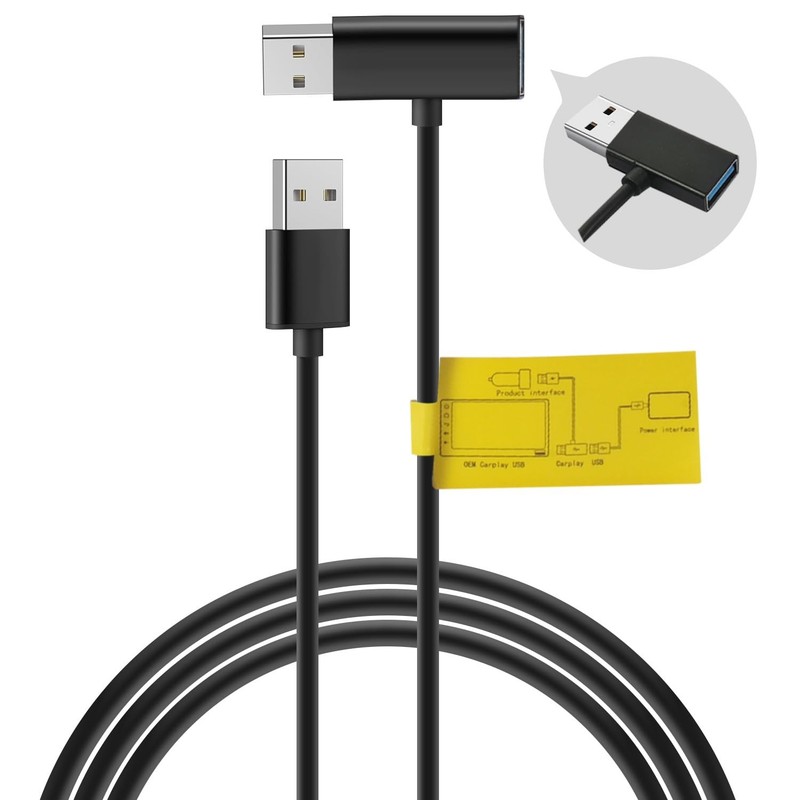USB Splitter USB Power Data Adapter Y-Cable Black for Android Auto Wireless C…