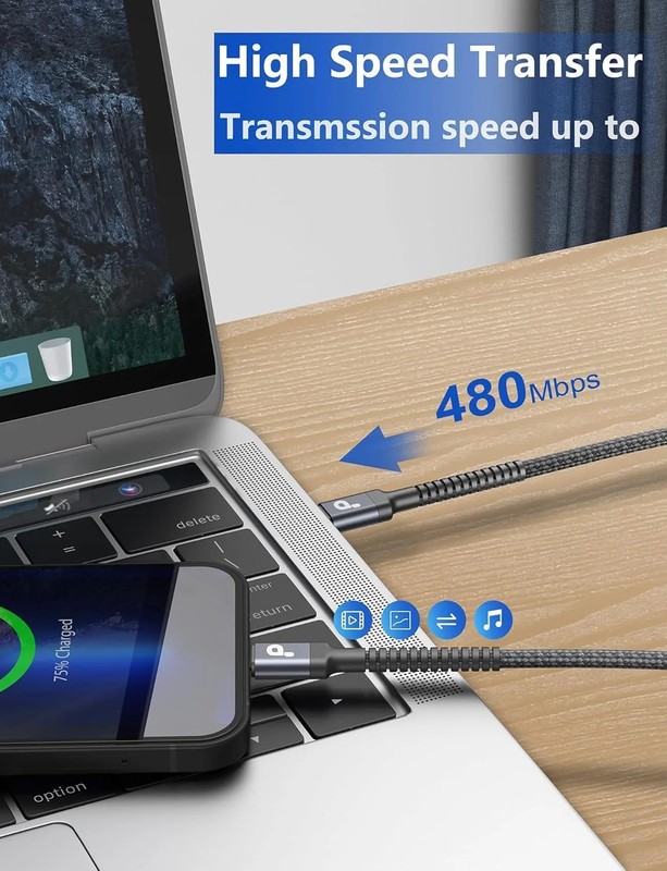 USB C to USB C Cable 10FT, 2Pack USB C Charger Cable, Long Type C Fast Charging gallery