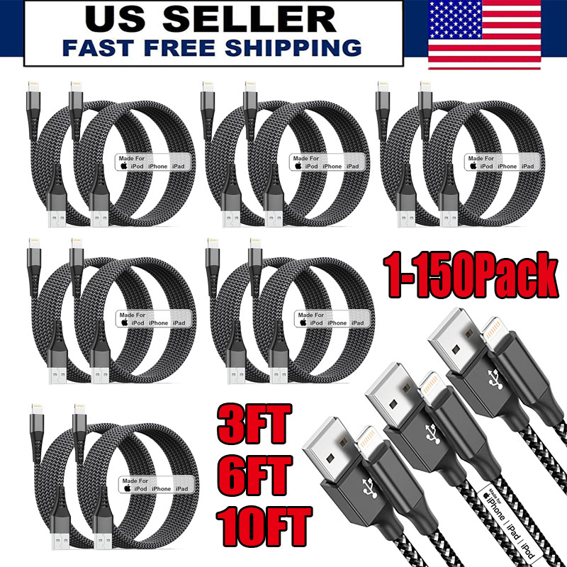 Fast Charger Cable Heavy Duty For iPhone 13 12 11 X XR 8 Charging Cord Wholesale