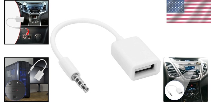 Plug and Play USB to Aux Audio Converter for Car Stereo Systems - Compact Design gallery