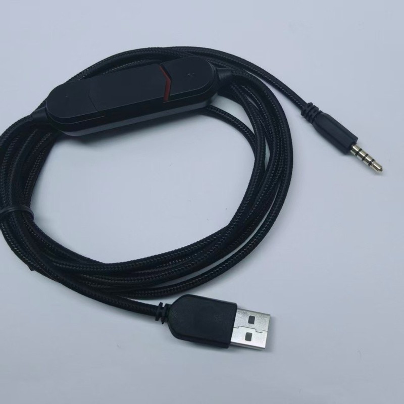 2 Meter USB Headphone Sound Card Cable Black for 3 5mm Gaming Headsets gallery