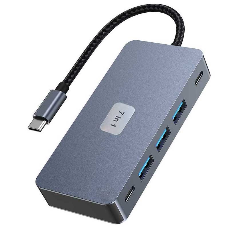 For Galaxy Z Flip7/FE – 2 Port HDMI TV Adapter 7-in-1 USB-C Hub TYPE-C PD