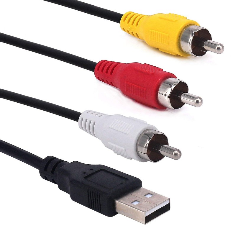 USB to 3RCA Cable, Haokiang 5 Feet/1.5m USB Male to 3 RCA Male Jack Splitter ...