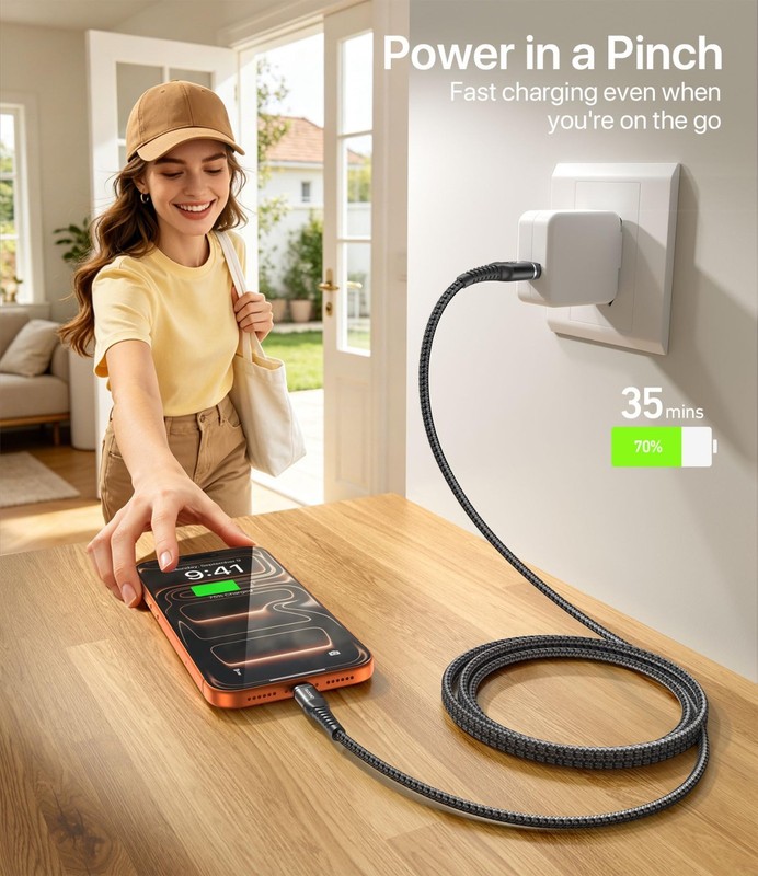 10FT USB A to USB C Cable Fast Charging 2-Pack | Durable Braided Charger for iPh gallery