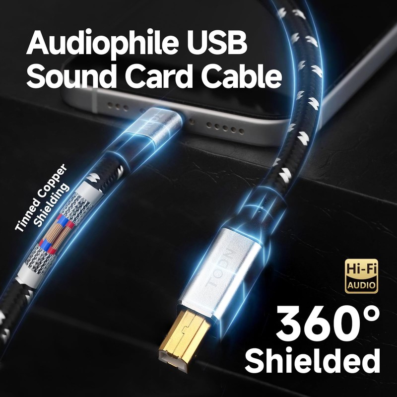 Audiophiles USB Printer Cable Type C/USB C to USB 2.0 B High Speed Data Trans... gallery