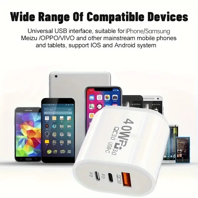 Dual PD 40W Fast Wall Charger Power Adapter For iPhone 16 Pro Max 15 13 8 Plus gallery