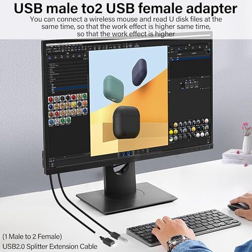 USB 2.0 Y Cable Splitter USB Male to Dual USB Female USB Splitter Adapter Ext... gallery