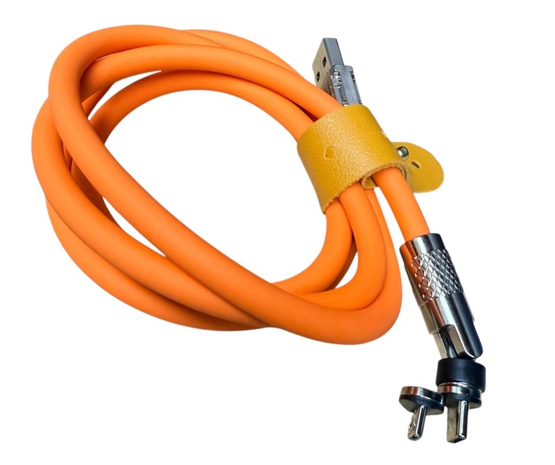 Thick Colorful Silicone Cable USB-A to USB-C 3Ft. 100W High Power Cable