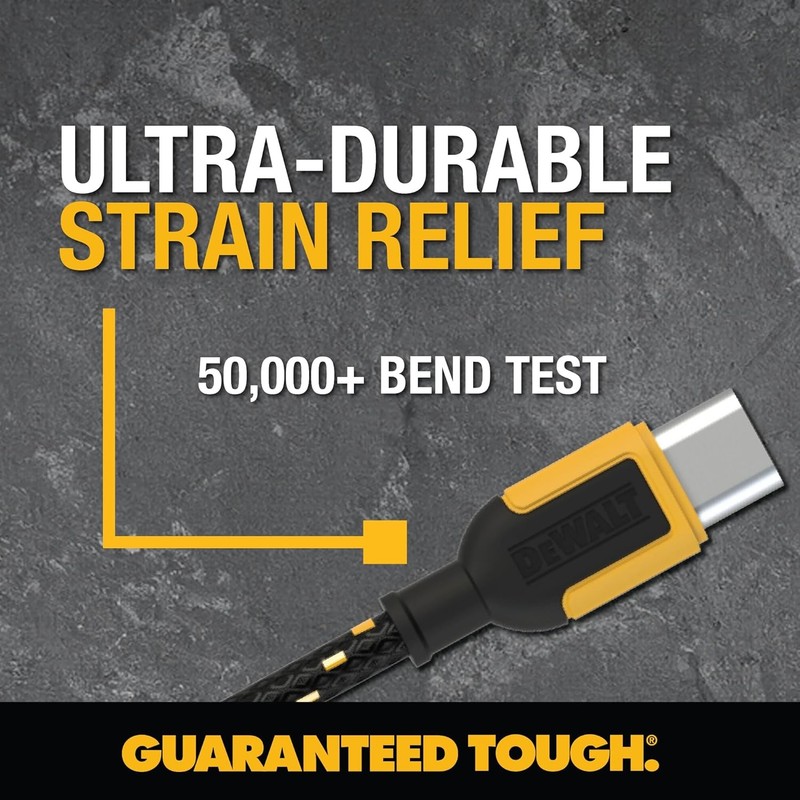 DEWALT Heavy Duty Short USB C to USB C 60W Cable 2Pack (6in) Durable Type C Fast gallery