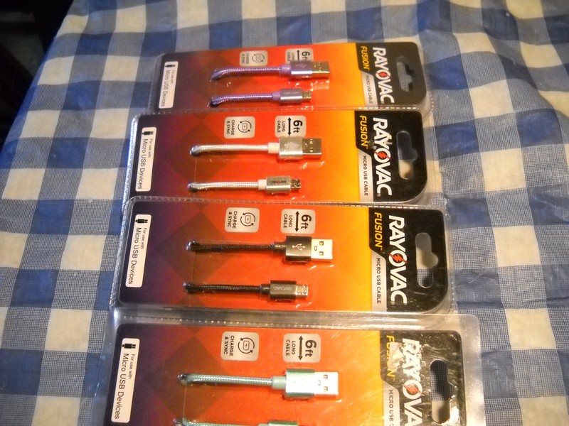 1-Rayovac Fusion Micro USB Charging Cables - 6ft Lavender (choose color) gallery