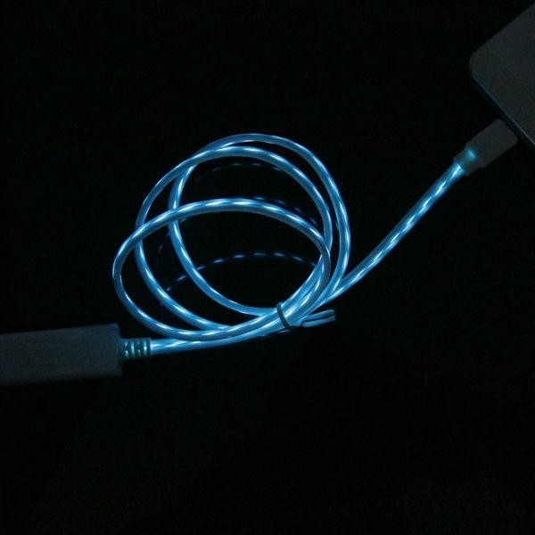 3Ft USB iPhone X/8/7/6s/6 Visible Data Sync Flowing LED Light up Charger Cable gallery