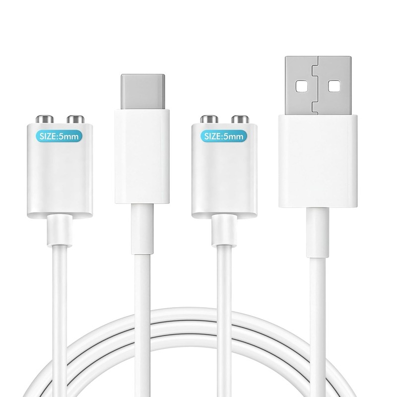 2PCS 5MM Magnetic Charging Cables, Rose Charger Replacement, USB-A & USB-C, 2... gallery