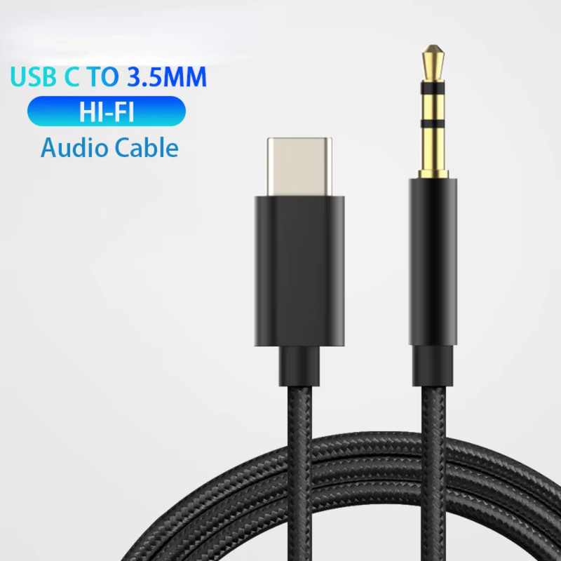 USB Type C to 3.5 MM Jack AUX Cable DAC Type-C Audio Kabel for Car Speaker Headp gallery