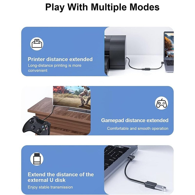 0.5 FT 90 Degree USB 3.0 Extension Cable Right Angle Male To Female Up gallery