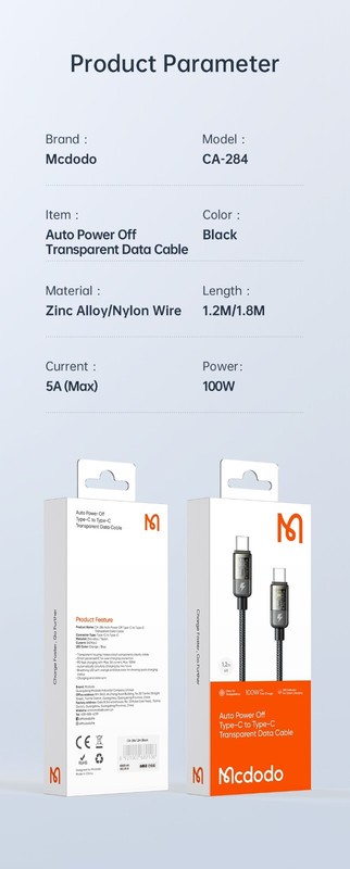 Mcdodo 100W USB C to Type C Charge Data Sync Cord PD Fast Charger Phone Cable gallery