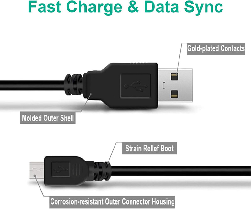 3FT Mini USB Data Sync Charger Charging Cable Cord SatNavs, Dash Cam Lot gallery
