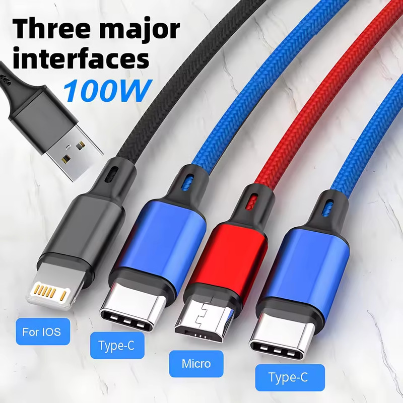 4 in 1 Multi USB Charging Cable Fast Charger Cord For iPhone Type C Micro gallery