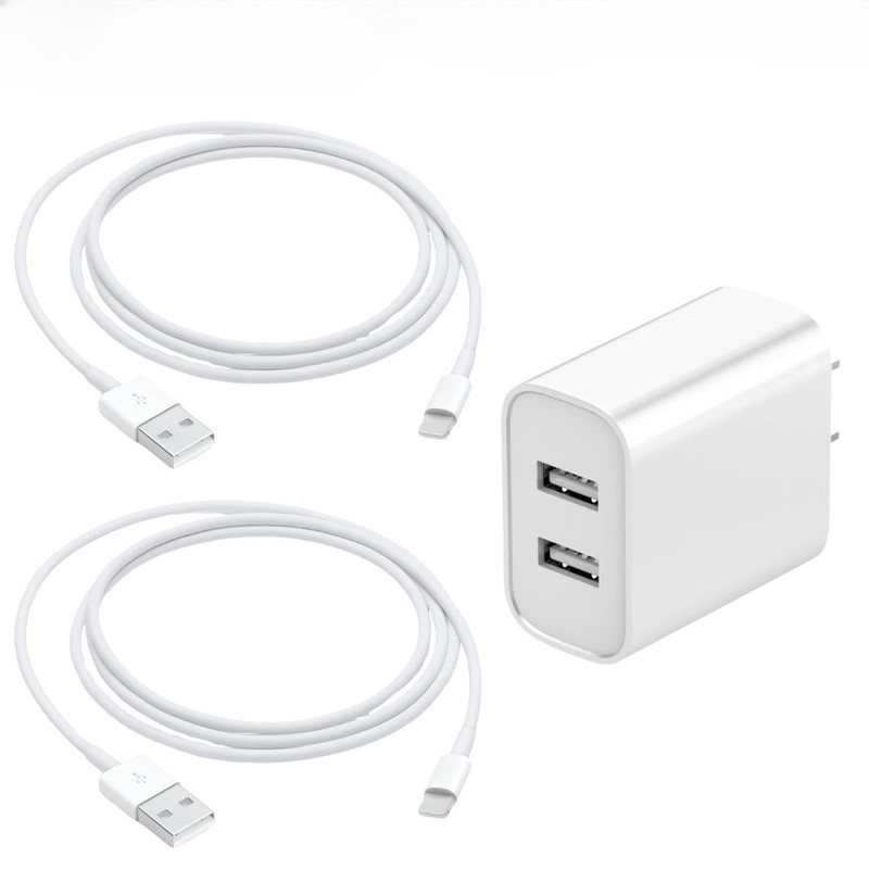 5V 2A Dual USB Port Wall Charger AC to DC Power Adapter For iPhone 14 13 12 11 X