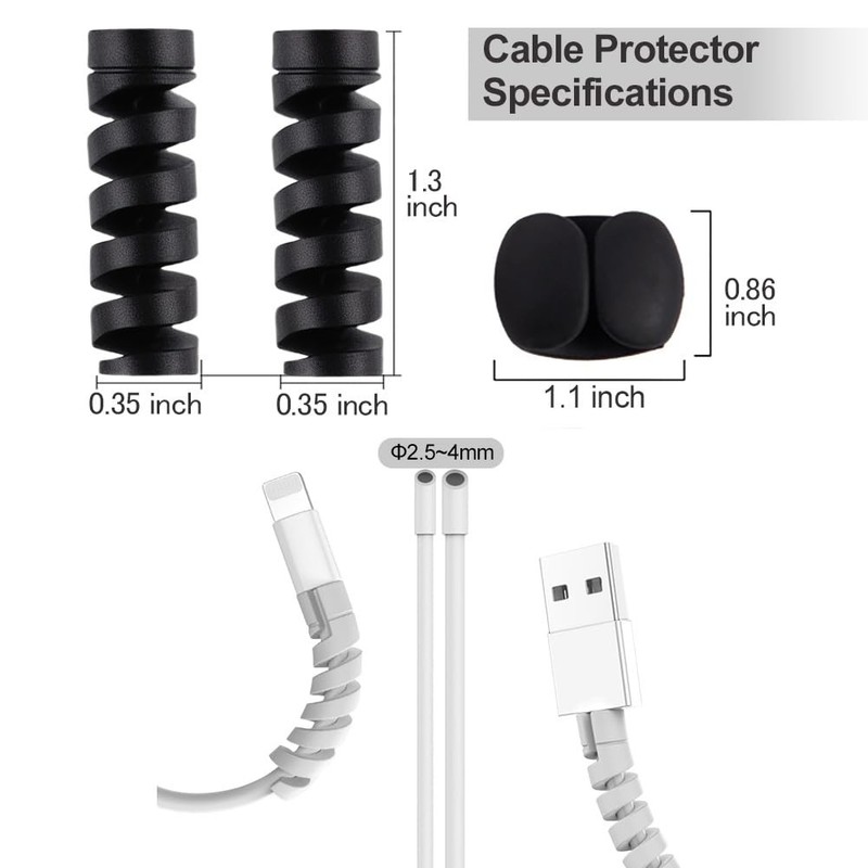 VIWIEU 36 PCS Charger Cable Protector for iPhone Cord Protectors for Phone iPad gallery