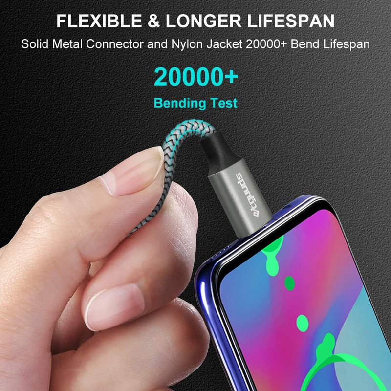 Etguuds USB to USB C Cable 1Ft, 2-Pack Short USB a to Type C Charger Cord Fast gallery