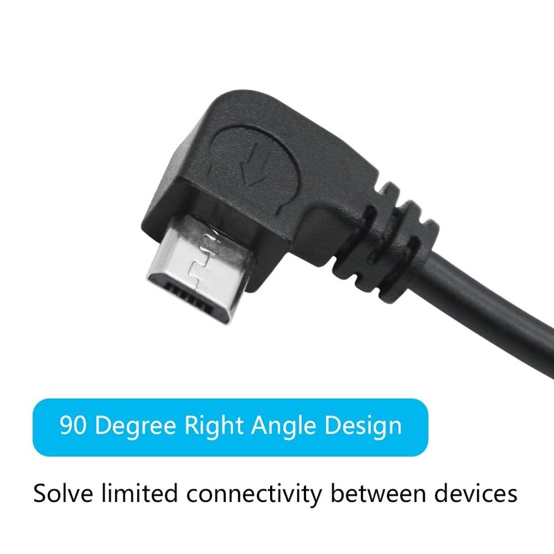 4Pcs Right Angle Micro USB to 2 Pin Bare Wire Open End Cable 11inch 90 Degree... gallery