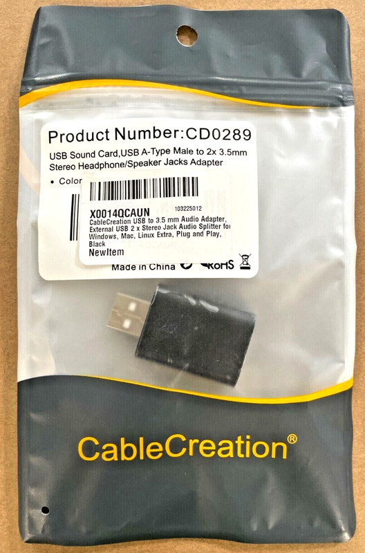 CableCreation USB to 35.mm Audio Adapter B01H2XKP48 ✅❤️️✅❤️️ New Factory Sealed!