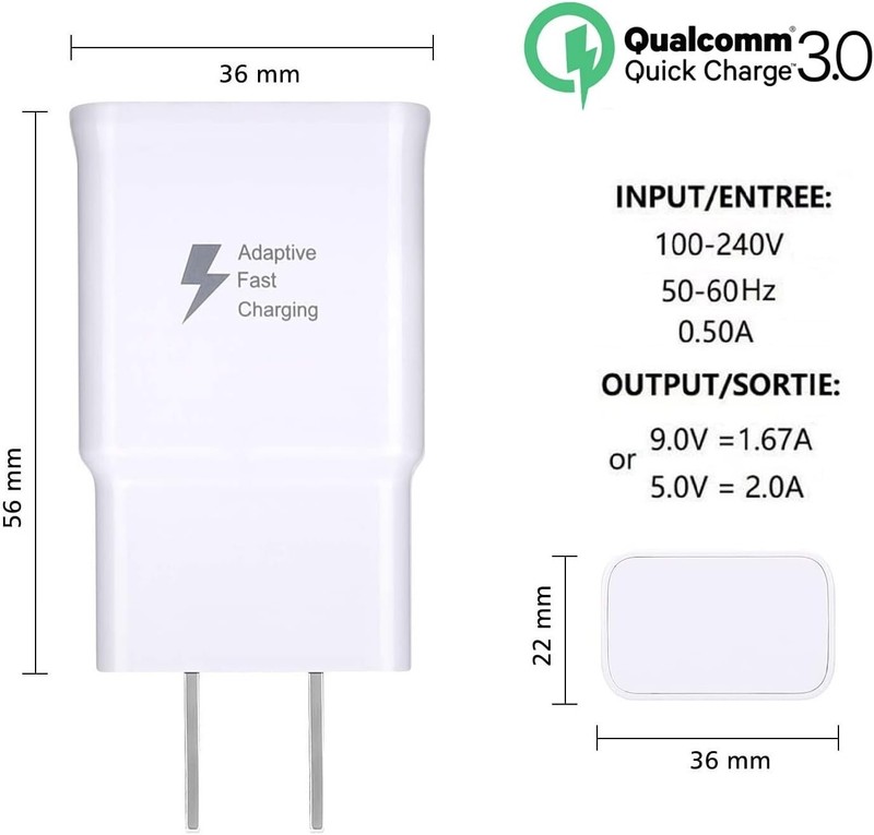 Adaptive Fast Charging Type C Cable + Wall/Travel Charger Adapter USB-C Cord gallery
